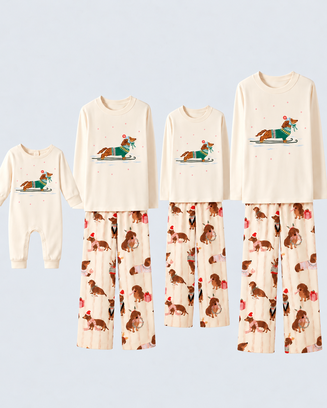 Snow Dachshund - Family Christmas Pajamas