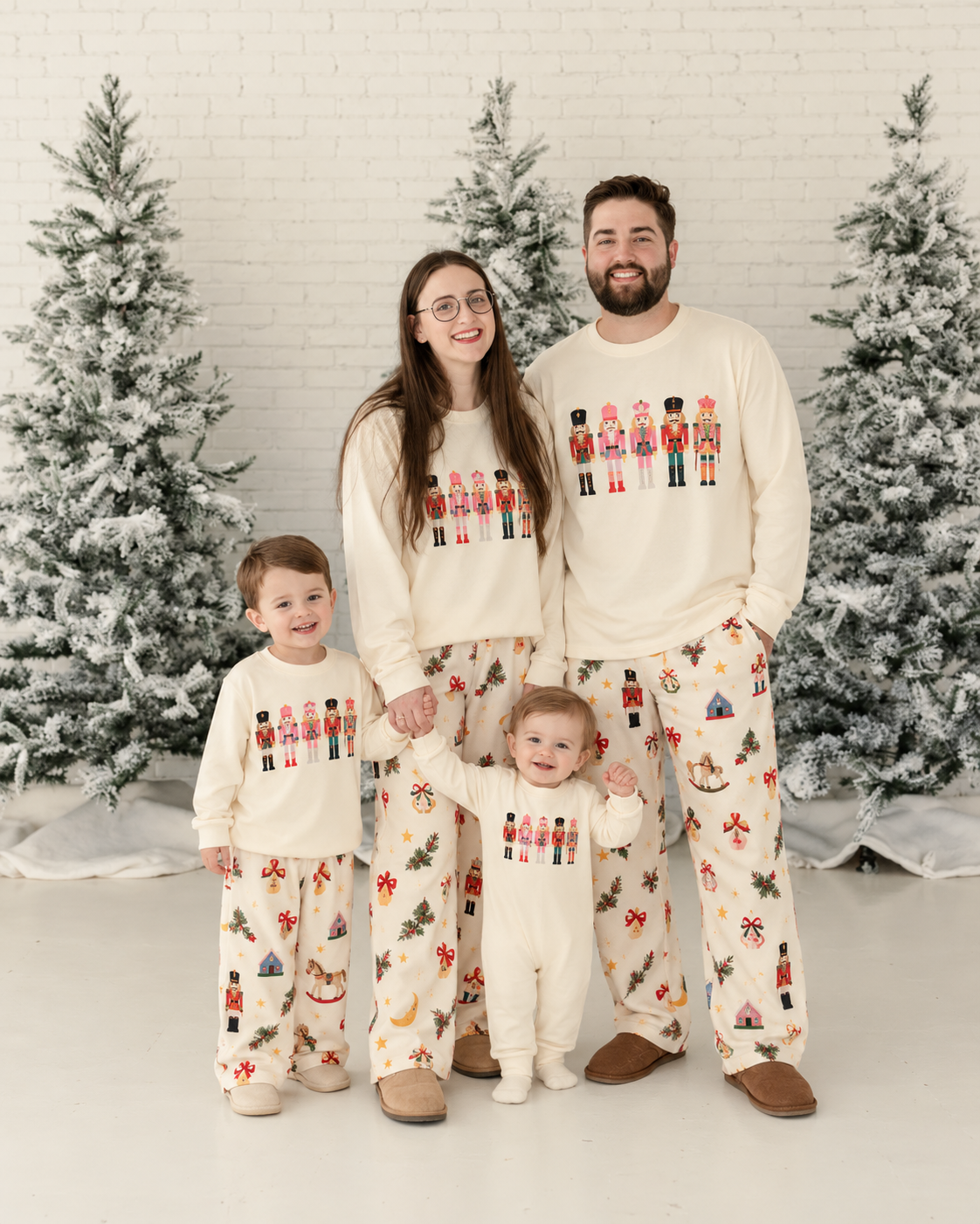 Nutcrackers Art-Family Matching Christmas Pajamas