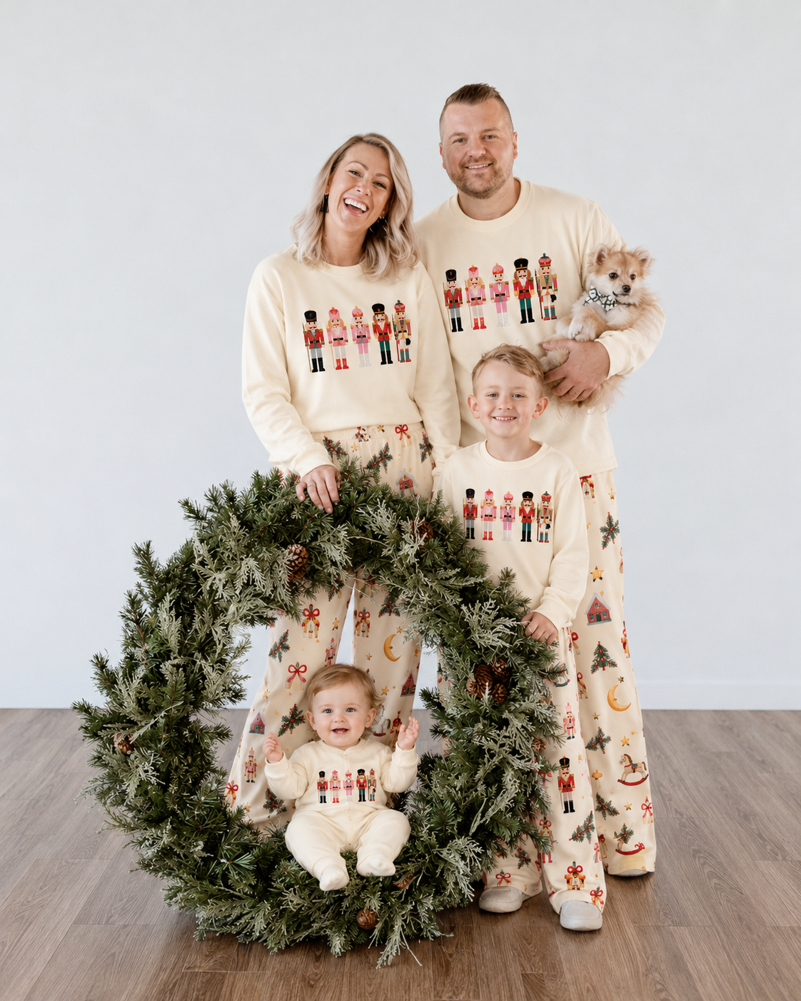 Nutcrackers Art-Family Matching Christmas Pajamas