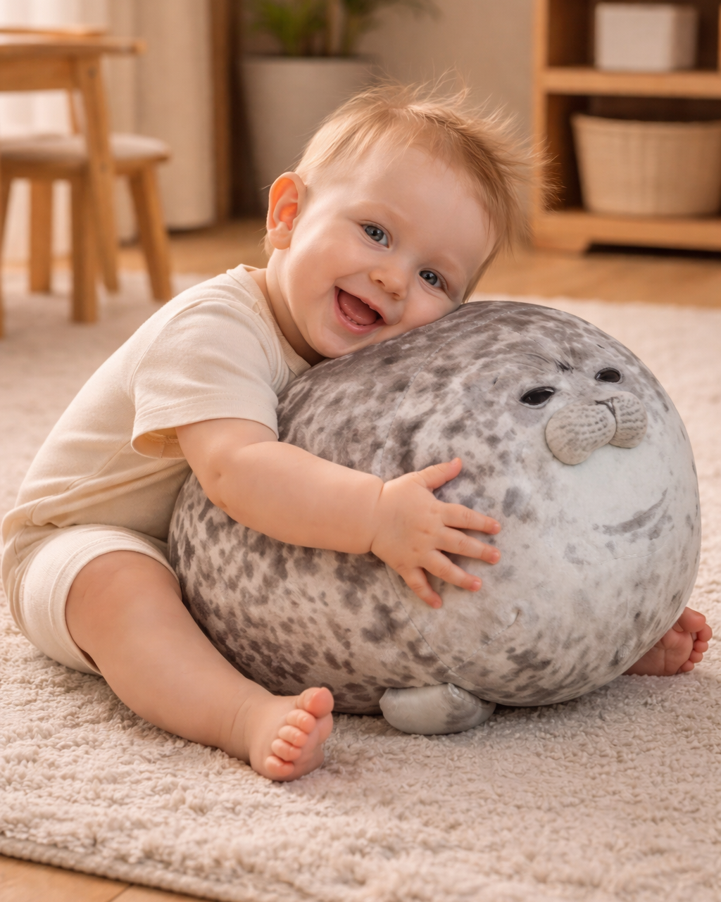 Angry Blob Seal Pillow 3D Plush Toy