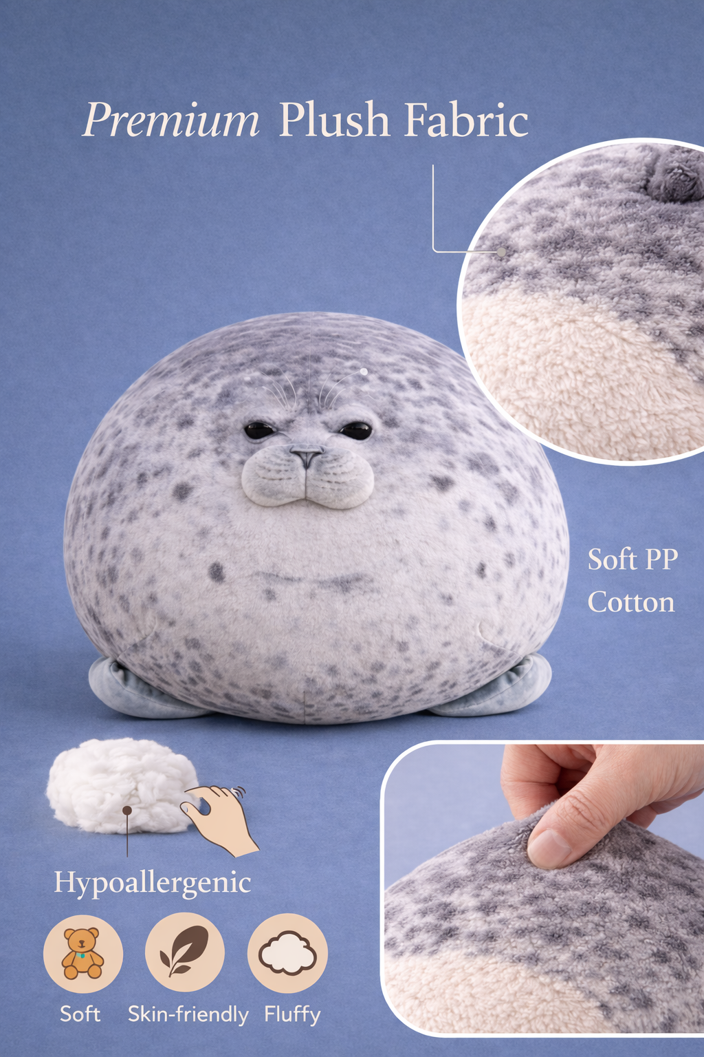 Angry Blob Seal Pillow 3D Plush Toy