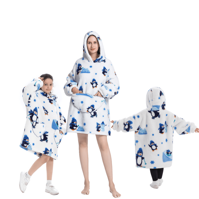 Penguin - Oversized Wearable Blanket Hoodie - Merryreindeer