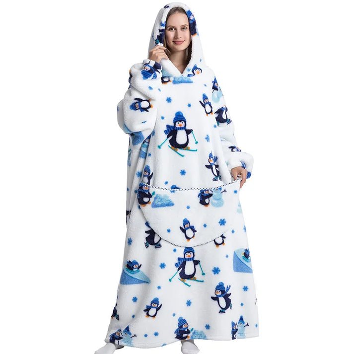 Penguin - Oversized Wearable Blanket Hoodie - Merryreindeer
