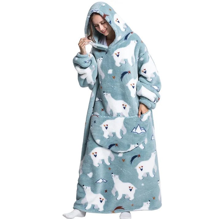 Polar Bear - Oversized Wearable Blanket Hoodie - Merryreindeer