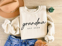 Personalized Grandma Est Heat Transfer Print Sweatshirt | Gift for Grandmother
