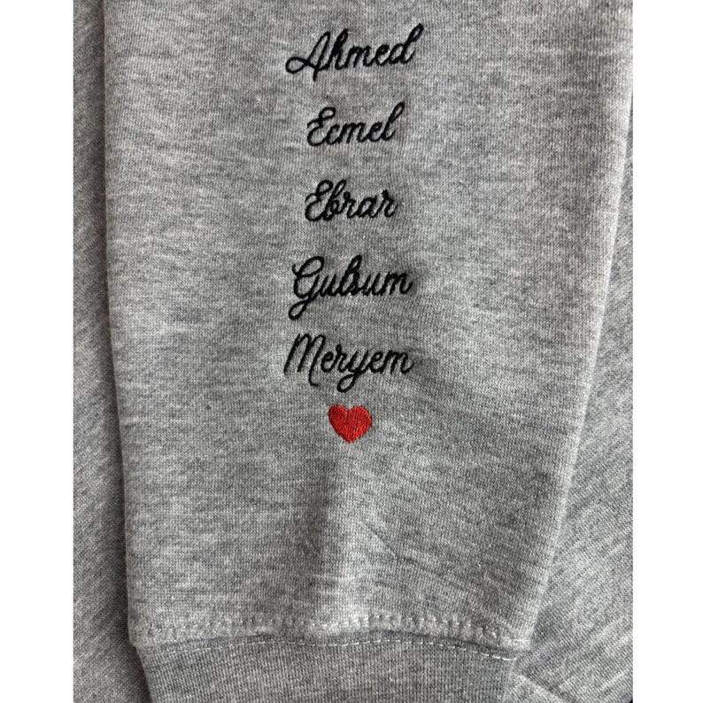 Custom Mama Hoodie with Heart – Personalized Kids Names Sleeve & Est. Year Embroidered Sweatshirt
