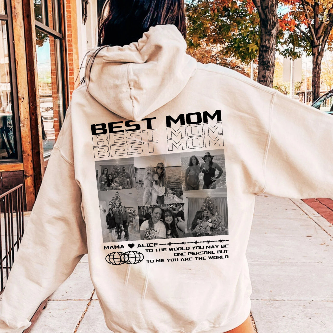 Mother's Day Unique Custom Photo Vintage T-shirt,Hoodie Gift For Mom