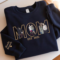 Custom Embroidered Mother & Child Photo Portrait Sweatshirt | Mother's Day Gifts