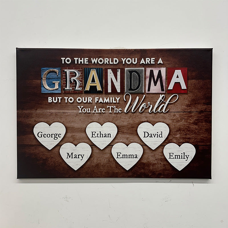 Personalized You Are The World Custom Names Canvas | Mother's Day Gifts
