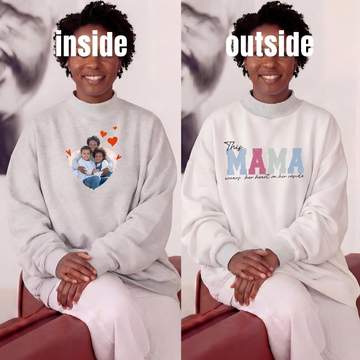 Wear Your Heart on the Inside – Custom Mama Reversible Sweatshirt |Mother's Day Gift