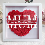Custom Personalized Mum Flower Shadow Box With Kids Name | Mother’s Day gift