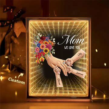 Custom Starry Mirror Lightbox - Personalized Mommy Holding Hands