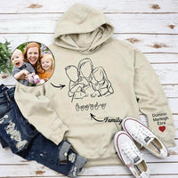 Custom Photo Outline Embroidered Sweatshirt with Sign Language | Mother's Day Gift