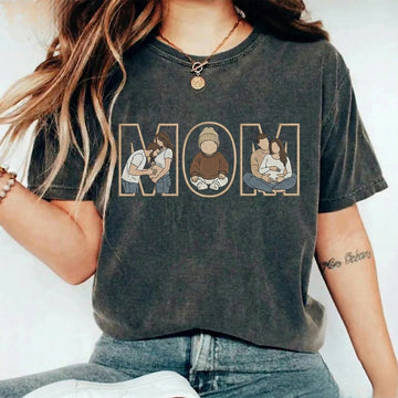 Custom Photo Portrait Embroidery Washed Sweatshirt, Gift For Mum/Family