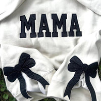 Custom Viral Side Bow Glitter MAMA Sweatshirt | Mother's Day Gifts