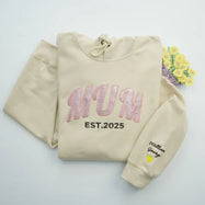 Custom Embroidered Applique Glitter MUM Sweatshirt | Gift for MAMA