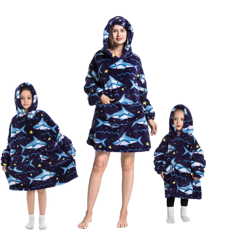 Shark-Oversized Wearable Blanket Hoodie