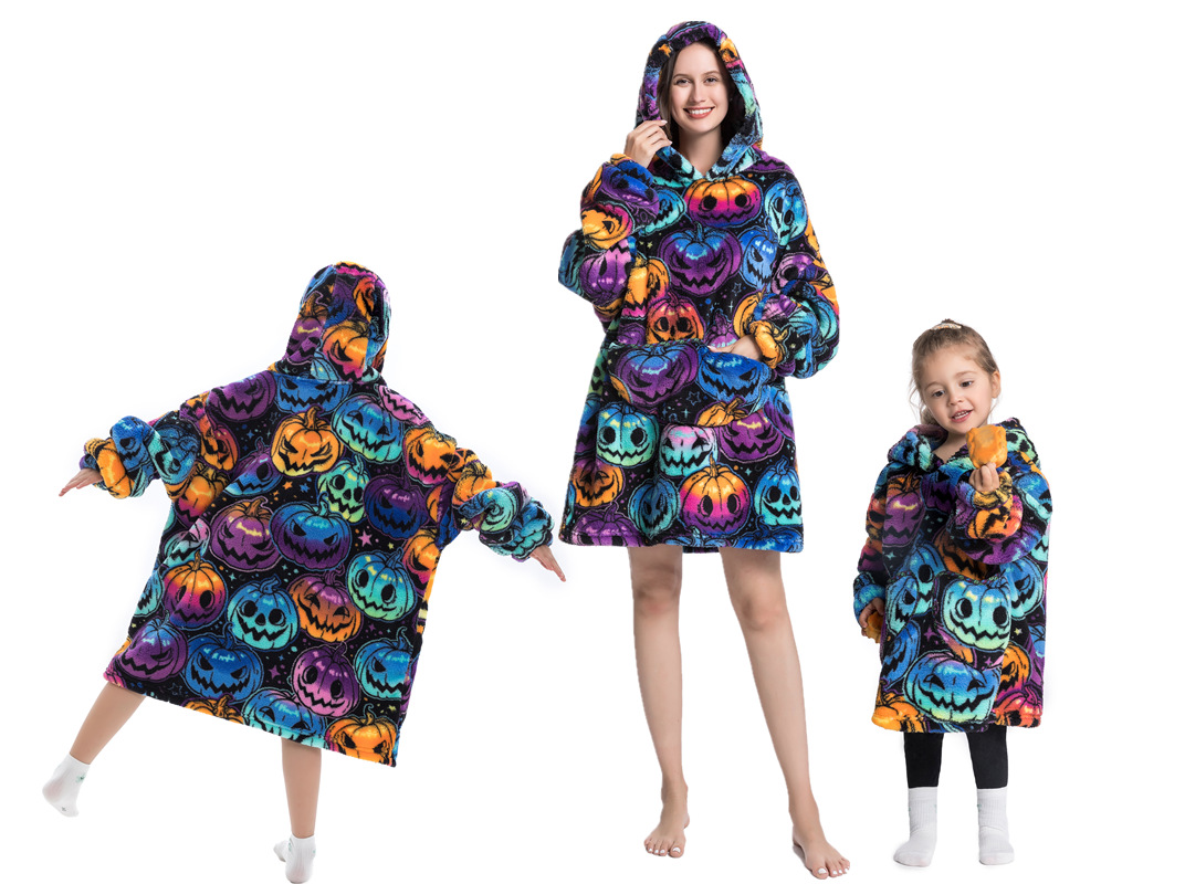Pumpkin-Oversized Wearable Blanket Hoodie