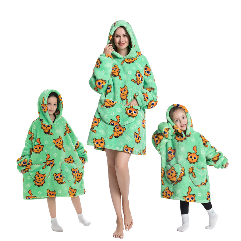 Cute Cat-Oversized Wearable Blanket Hoodie