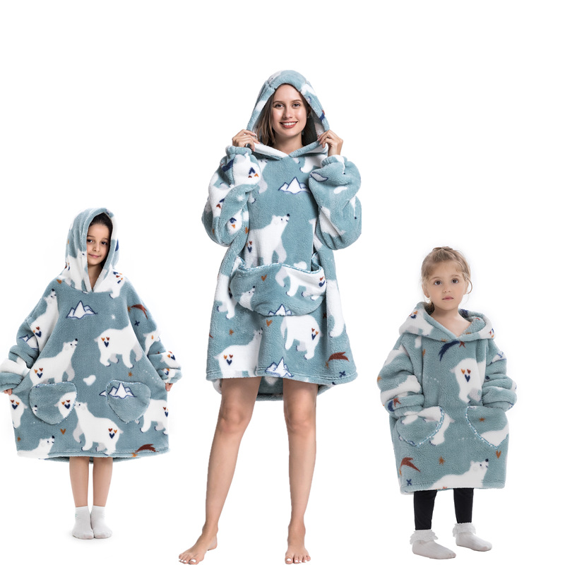Polar Bear-Oversized Wearable Blanket Hoodie