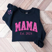 Custom Sequin Embroidered Mama Sweatshirt Mothers Day Gift for Mom