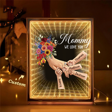 Custom Starry Mirror Lightbox - Personalized Mommy Holding Hands