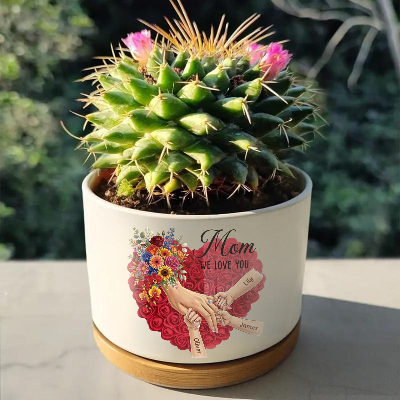 Personalized Large Plant Pot-Personalized Mom Holding Hands|Best Mother's Day Gift– Timeless Gift for Every Home
