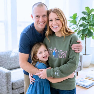 Custom Girl Mom with Embroidered Portrait from Photo and Kids Name Sweatshirt | Mother's Day Gift