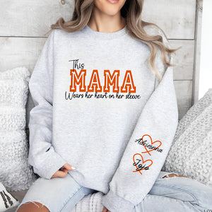 Wear Your Heart on Your Sleeve – Personalized Print Mama Sweatshirt with Kids’ Names | for Mom Mother's Day Gift