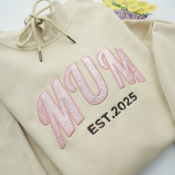 Custom Embroidered Applique Glitter MUM Sweatshirt | Gift for MAMA