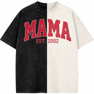 Washed Patchwork T Shirt Glitter MOM Sequin Embroidered Mothers Day Gift for Mama