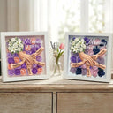 "We're Always With You"-White Lily & White Rose-Personalized Mom Holding Hands Memorial Shadow Box-Mother's Day Remembrance Frame, In Loving Memory Gift