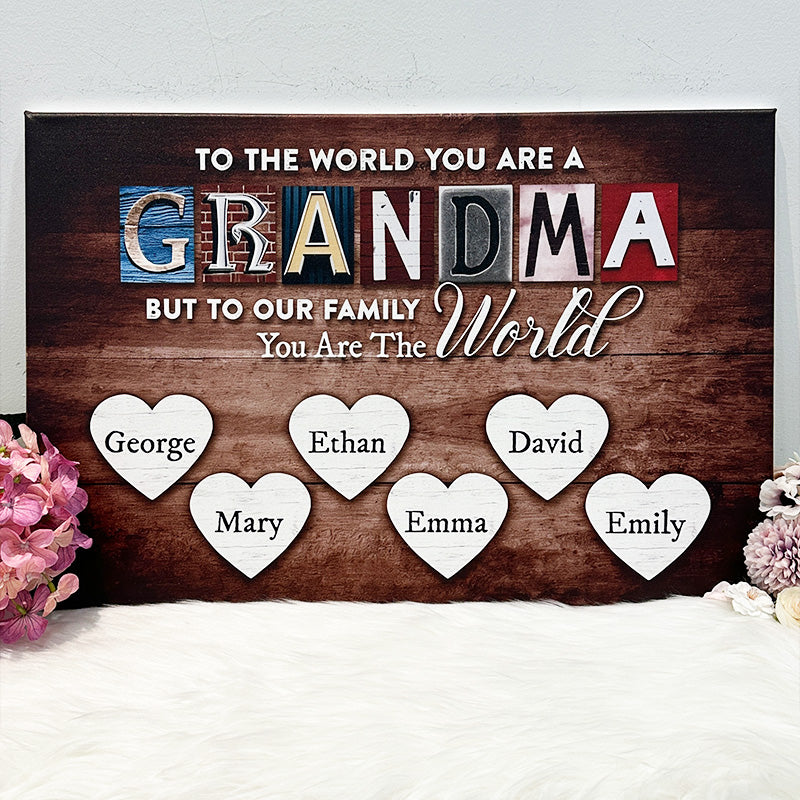 Personalized You Are The World Custom Names Canvas | Mother's Day Gifts