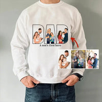 Personalized Father's Day Gift - Custom Hand Painted Color Silhouette Sweatshirt, Gift for Dad, Grandpa & Father Figures