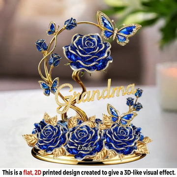 Custom Flower Acrylic Plaque - Personalized Mother's Day Gifts For Mom, Grandma