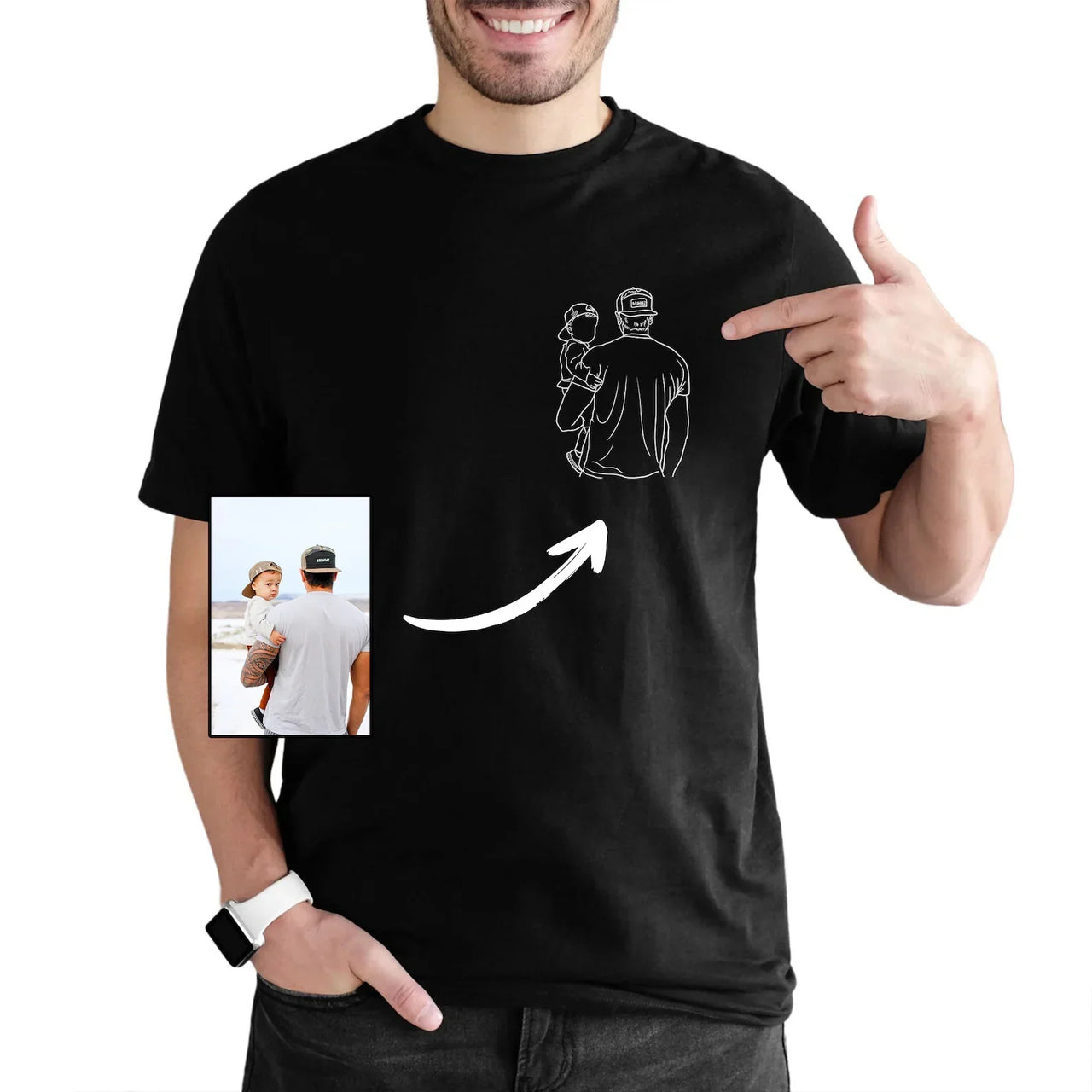 Dad and me-Custom Photo Shirt For Dad,Gift for Papá