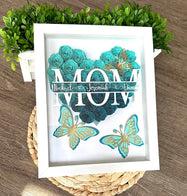 Custom Personalized Mom Heart Shaped Monogram Flower Shadow Box | Mother’s Day gift