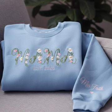 Custom Floral Mama Embroidered Sweatshirt | Mother's Day Gift