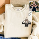 Custom Embroidered Photo Portrait Sweatshirt For papà, papá, dad