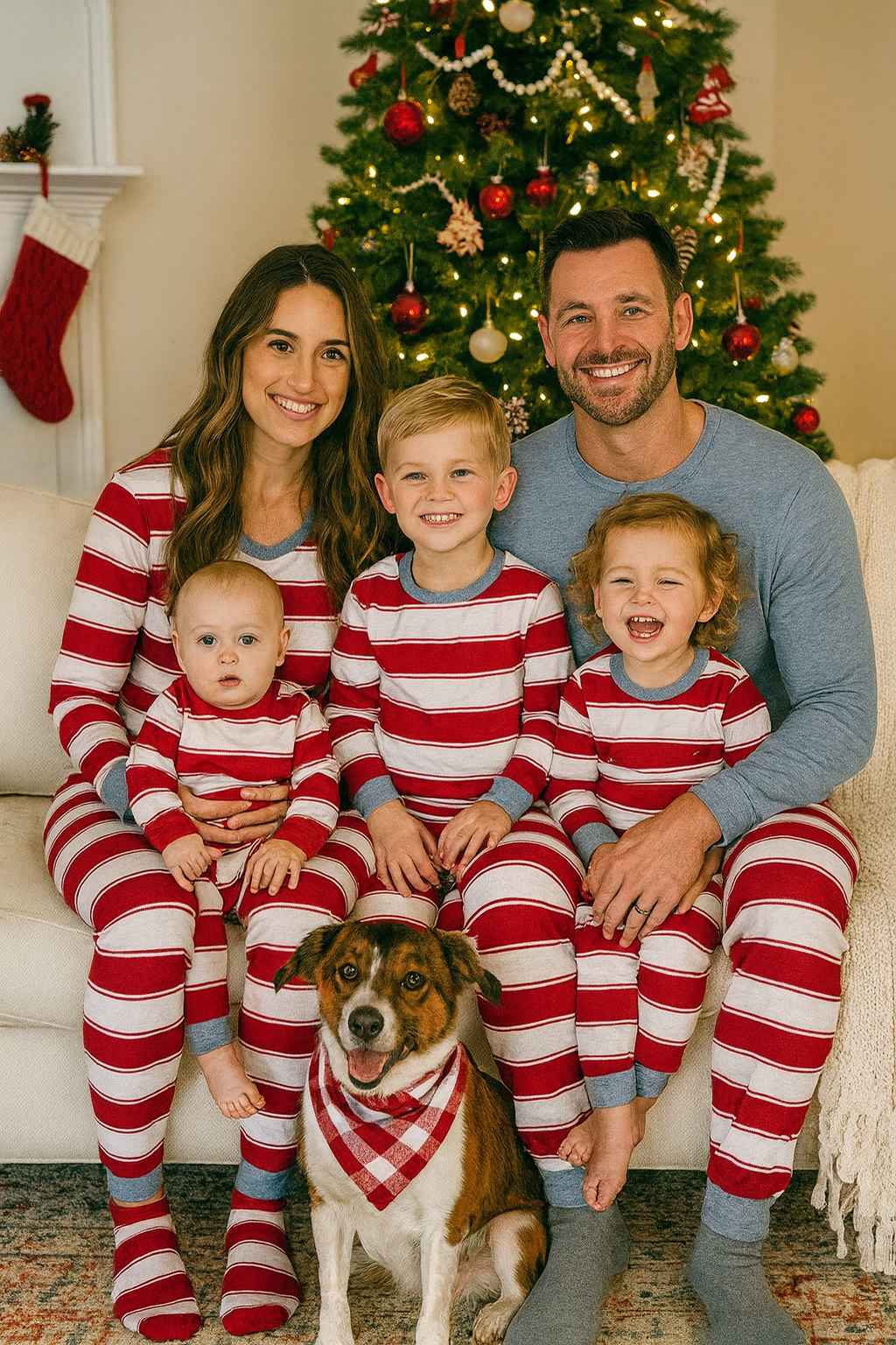 Pleasure Stripe-Family Matching Christmas Pajamas