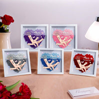 Personalized Handprints Mom And Children Flower Shadow Box | Mother's Day Gifts