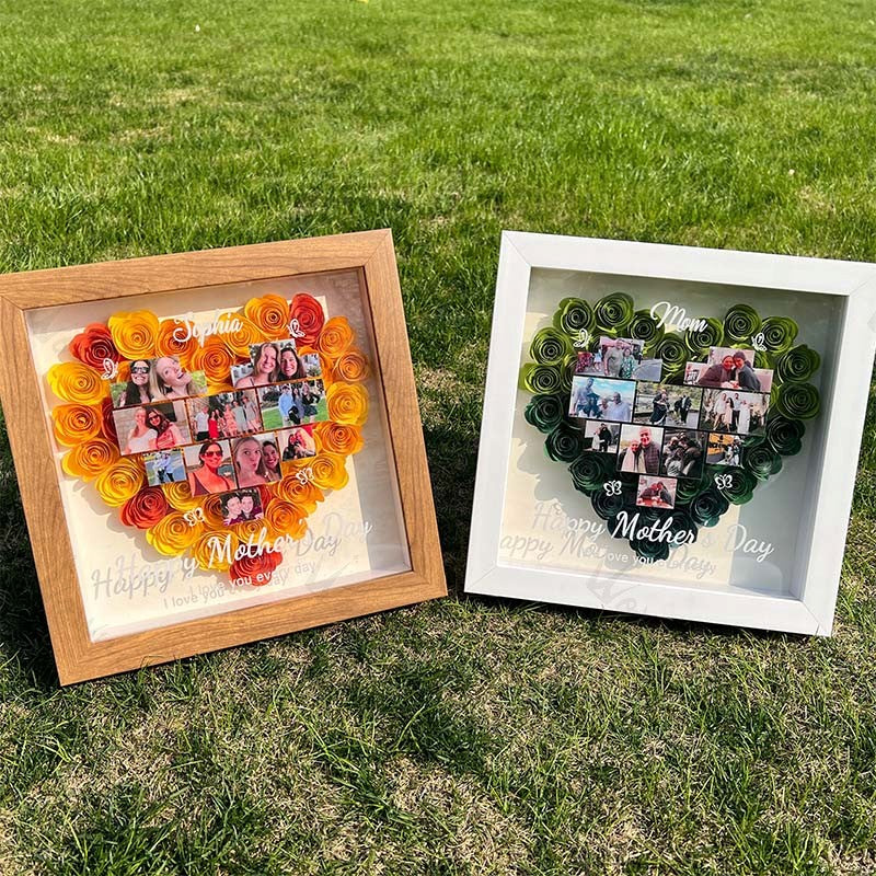 Personalized Mother's Day Photo Flower Shadow Box Gift