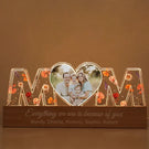 Customized Flower Print Photo LED Night Light, Birthday Flower, Gift For Mom, Gift For Grandma