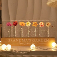 Personalized Acrylic Birthday Flower Night Light Warm Gift For Mother's Day