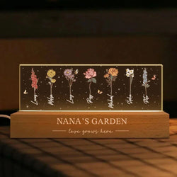 Personalized Acrylic Birthday Month Flower Night Light Warm Gift For Mother's Day