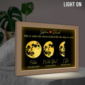 The Moon Look Like This - Personalized Light Photo Frame-Gift for Mom,Family