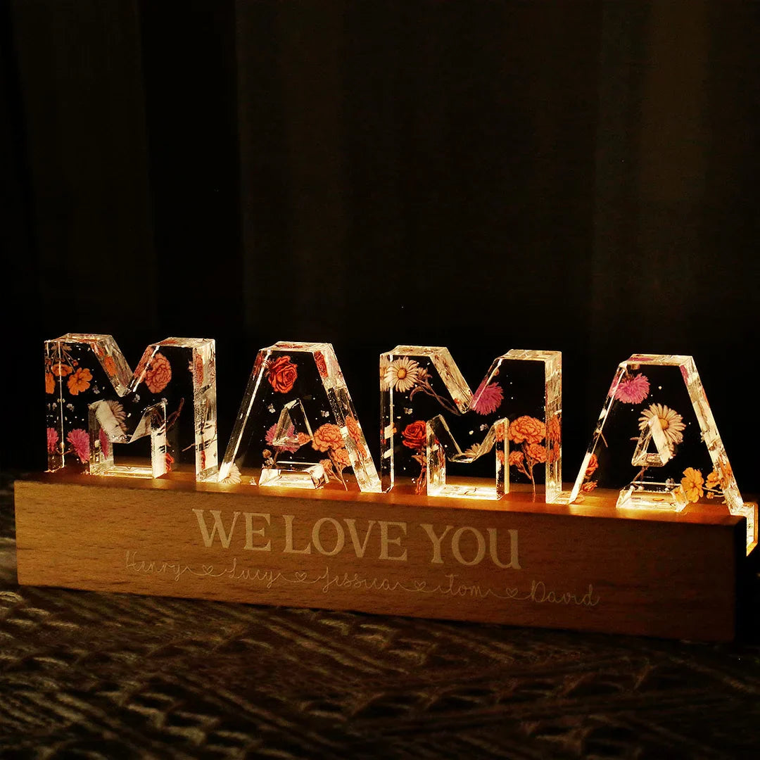 Custom Birth Flower Printed LED Night Light - 3D Illusion