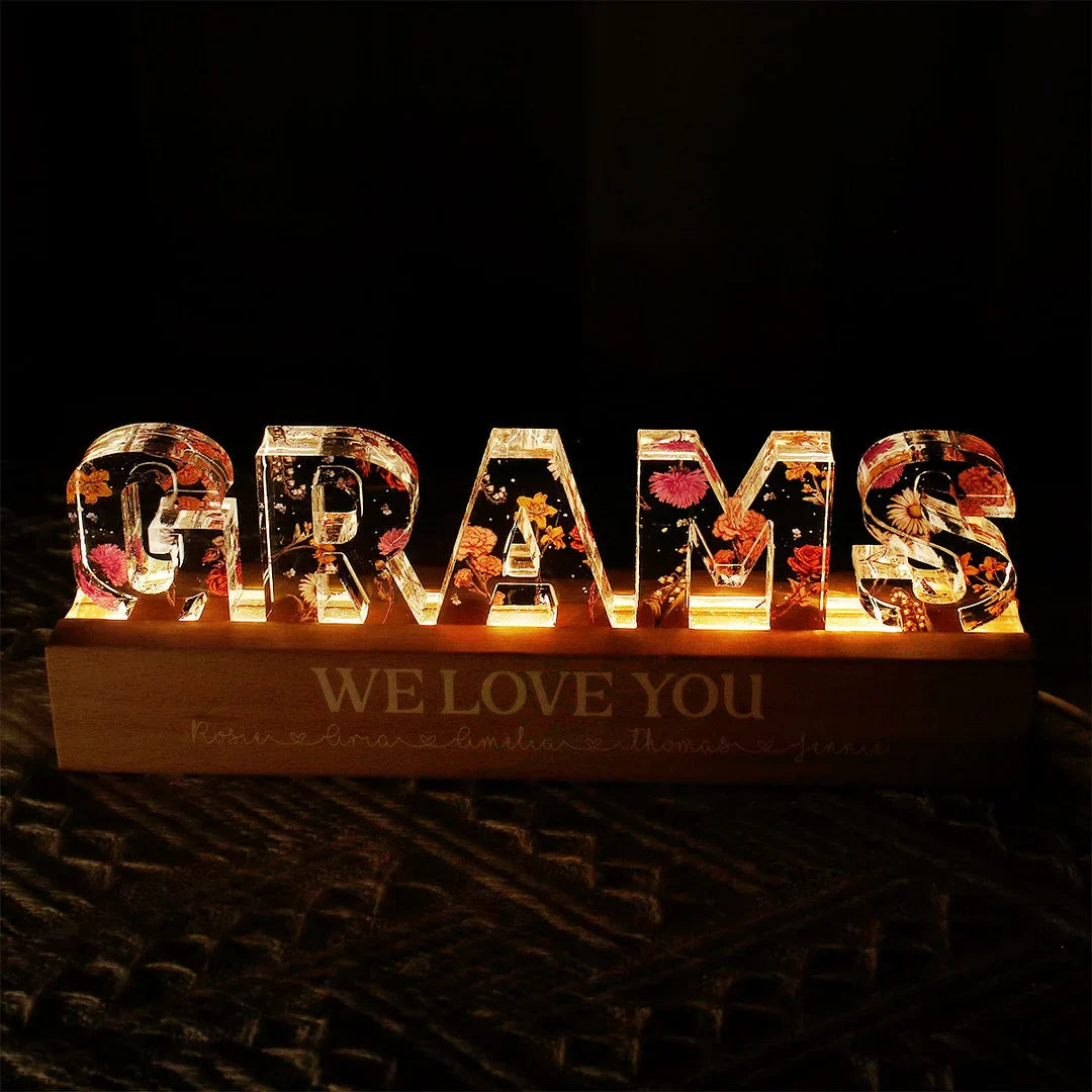 Custom Birth Flower Printed LED Night Light - 3D Illusion