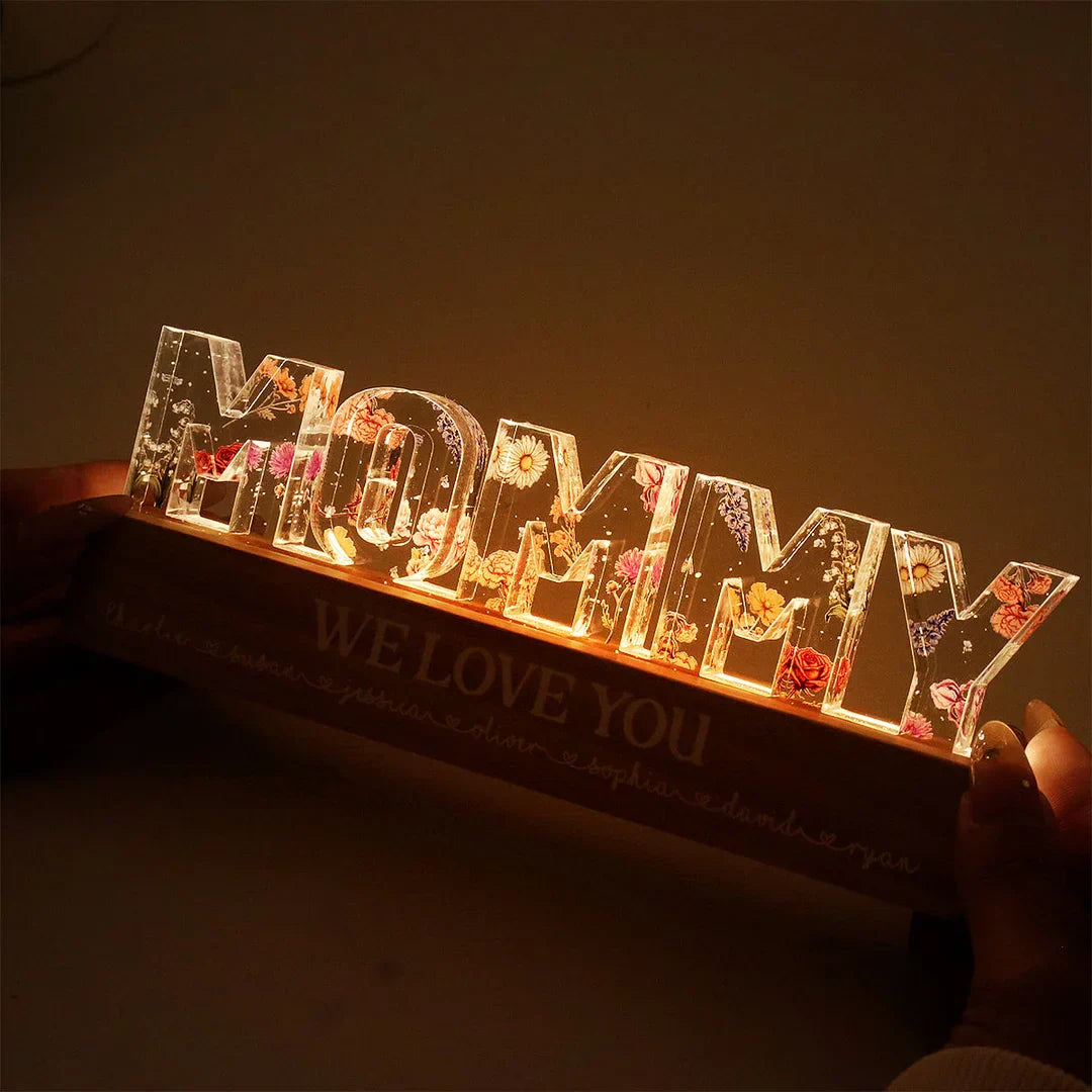 Custom Birth Flower Printed LED Night Light - 3D Illusion