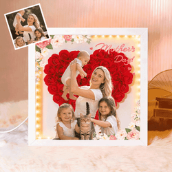 Personalized Flower Shadow Box - Custom Photo Gift For Mom, Gift For Mother's Day